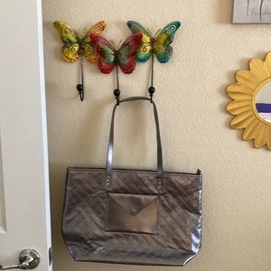 Bath and Body Works Pewter Patent Satchel